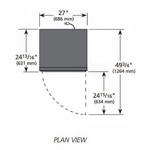 True GDM-19T-HC~TSL01 27" GDM Series One Section Glass Door Merchandiser - (1) Right Hinge Door, Black, 115v