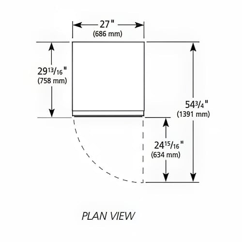 True GDM-23-HC~TSL01 27" GDM Series One Section Glass Door Merchandiser - (1) Right Hinge Door, White, 115v
