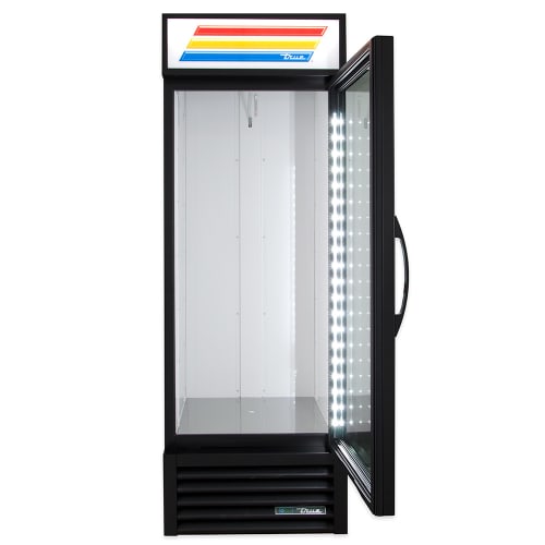 True GDM-23-HC~TSL01 27" GDM Series One Section Glass Door Merchandiser - (1) Right Hinge Door, Black, 115v