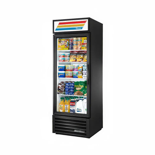 True GDM-23-HC~TSL01 27" GDM Series One Section Glass Door Merchandiser - (1) Left Hinged Door, Black, 115v