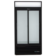 True GDM-33-HC-LD 39 1/2" GDM Series Two Section Glass Door Merchandiser - (2) Sliding Doors, Black, 115v