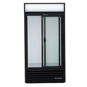 True GDM-33-HC-LD 39 1/2" GDM Series Two Section Glass Door Merchandiser - (2) Sliding Doors, Black, 115v