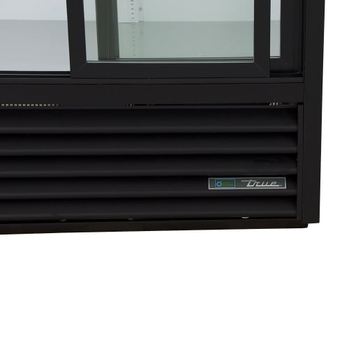 True GDM-33-HC-LD 39 1/2" GDM Series Two Section Glass Door Merchandiser - (2) Sliding Doors, Black, 115v