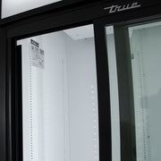 True GDM-33-HC-LD 39 1/2" GDM Series Two Section Glass Door Merchandiser - (2) Sliding Doors, Black, 115v