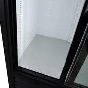 True GDM-33-HC-LD 39 1/2" GDM Series Two Section Glass Door Merchandiser - (2) Sliding Doors, Black, 115v