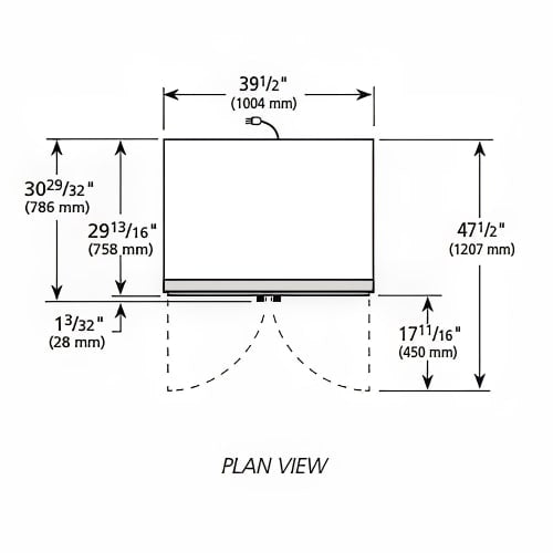 True GDM-35-HC~TSL01 39 1/2" GDM Series Two Section Glass Door Merchandiser - (2) Left/Right Hinge Doors, Black, 115V