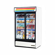 True GDM-41-HC-LD 47 1/8" GDM Series Two Section Glass Door Merchandiser - (2) Sliding Doors, White & Black, 115v