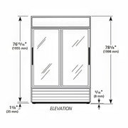 True GDM-41-HC-LD 47 1/8" GDM Series Two Section Glass Door Merchandiser - (2) Sliding Doors, White & Black, 115v