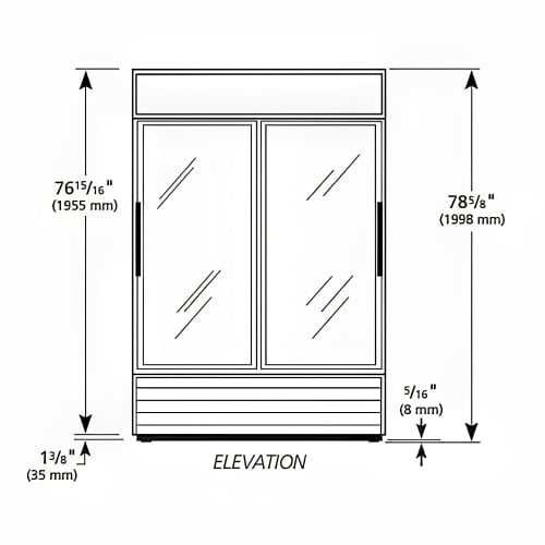 True GDM-41-HC-LD 47 1/8" GDM Series Two Section Glass Door Merchandiser - (2) Sliding Doors, White & Black, 115v