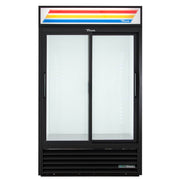 True GDM-41-HC-LD 47 1/8" GDM Series Two Section Glass Door Merchandiser - (2) Sliding Doors, Black, 115v