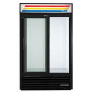 True GDM-41-HC-LD 47 1/8" GDM Series Two Section Glass Door Merchandiser - (2) Sliding Doors, Black, 115v