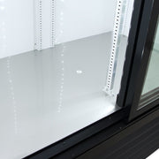 True GDM-41-HC-LD 47 1/8" GDM Series Two Section Glass Door Merchandiser - (2) Sliding Doors, Black, 115v