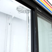 True GDM-41-HC-LD 47 1/8" GDM Series Two Section Glass Door Merchandiser - (2) Sliding Doors, Black, 115v