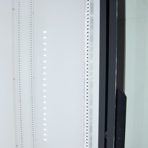 True GDM-41-HC-LD 47 1/8" GDM Series Two Section Glass Door Merchandiser - (2) Sliding Doors, Black, 115v
