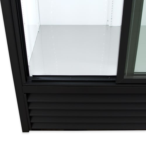 True GDM-41-HC-LD 47 1/8" GDM Series Two Section Glass Door Merchandiser - (2) Sliding Doors, Black, 115v