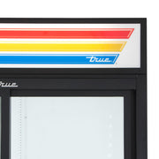 True GDM-41-HC-LD 47 1/8" GDM Series Two Section Glass Door Merchandiser - (2) Sliding Doors, Black, 115v