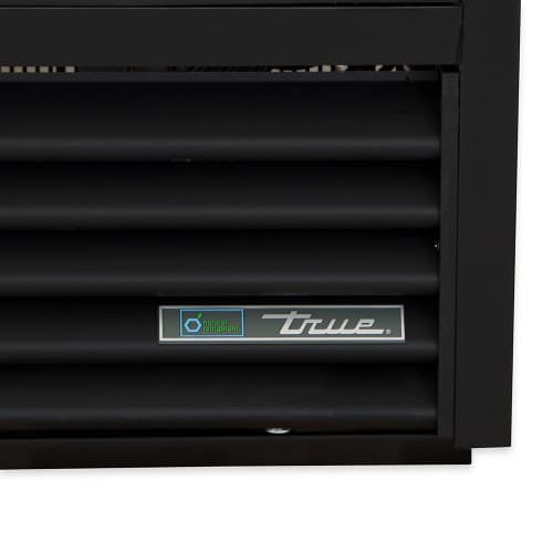 True GDM-41-HC-LD 47 1/8" GDM Series Two Section Glass Door Merchandiser - (2) Sliding Doors, Black, 115v