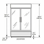 True GDM-43-HC~TSL01 47 1/8" GDM Series Two Section Glass Door Merchandiser - (2) Left/Right Hinge Doors, Black, 115v