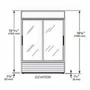 True GDM-45-HC-LD 51 1/8" GDM Series Two Section Glass Door Merchandiser - (2) Sliding Doors, Black, 115v