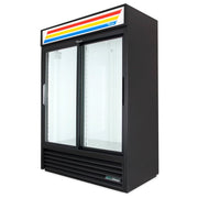 True GDM-47-HC-LD 54 1/8" GDM Series Two Section Glass Door Merchandiser - (2) Sliding Doors, Black, 115v