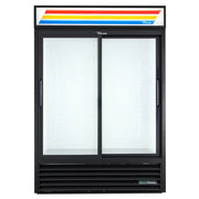 True GDM-47-HC-LD 54 1/8" GDM Series Two Section Glass Door Merchandiser - (2) Sliding Doors, Black, 115v