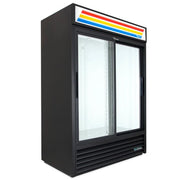 True GDM-47-HC-LD 54 1/8" GDM Series Two Section Glass Door Merchandiser - (2) Sliding Doors, Black, 115v