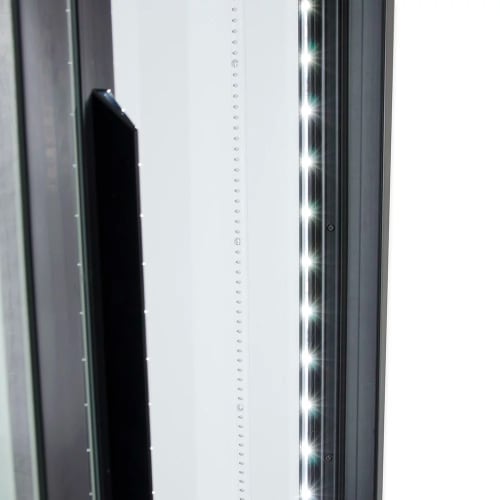 True GDM-47-HC-LD 54 1/8" GDM Series Two Section Glass Door Merchandiser - (2) Sliding Doors, Black, 115v