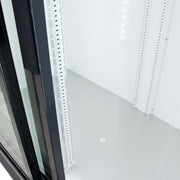 True GDM-47-HC-LD 54 1/8" GDM Series Two Section Glass Door Merchandiser - (2) Sliding Doors, Black, 115v