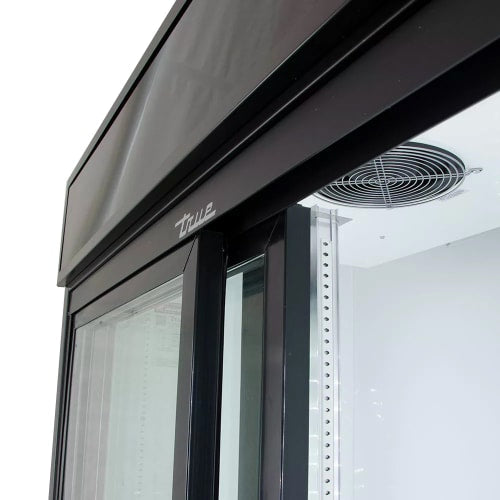 True GDM-47-HC-LD 54 1/8" GDM Series Two Section Glass Door Merchandiser - (2) Sliding Doors, Black, 115v