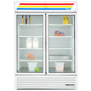 True GDM-49-HC~TSL01 54 1/8" GDM Series Two Section Glass Door Merchandiser - (2) Left/Right Hinge Doors, 115v, White