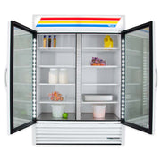 True GDM-49-HC~TSL01 54 1/8" GDM Series Two Section Glass Door Merchandiser - (2) Left/Right Hinge Doors, 115v, White