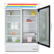 True GDM-49-HC~TSL01 54 1/8" GDM Series Two Section Glass Door Merchandiser - (2) Left/Right Hinge Doors, 115v, White