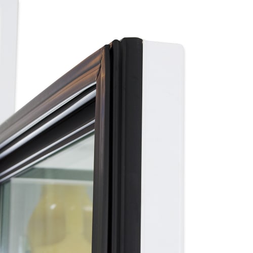 True GDM-49-HC~TSL01 54 1/8" GDM Series Two Section Glass Door Merchandiser - (2) Left/Right Hinge Doors, 115v, White