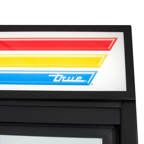 True GDM-69-HC-LD 78 1/8" GDM Series Three Section Glass Door Merchandiser - (3) Sliding Doors, Black, 115v