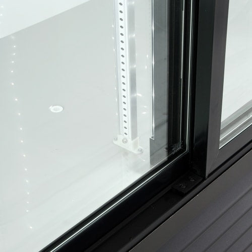 True GDM-69-HC-LD 78 1/8" GDM Series Three Section Glass Door Merchandiser - (3) Sliding Doors, Black, 115v