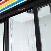 True GDM-69-HC-LD 78 1/8" GDM Series Three Section Glass Door Merchandiser - (3) Sliding Doors, Black, 115v
