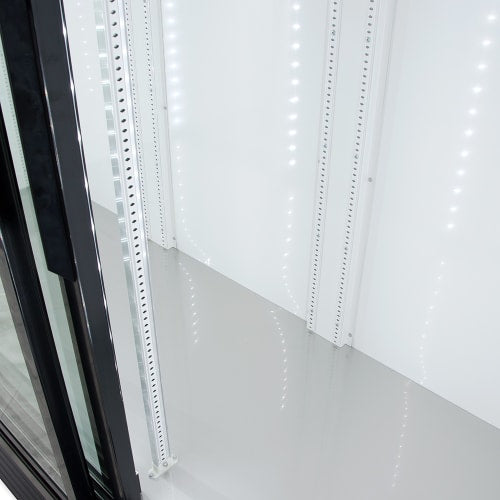 True GDM-69-HC-LD 78 1/8" GDM Series Three Section Glass Door Merchandiser - (3) Sliding Doors, Black, 115v