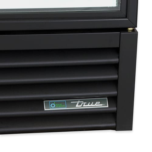 True GDM-72-HC~TSL01 78 1/8" GDM Series Three Section Glass Door Merchandiser - (3) Left/Right Hinge Doors, Black, 115v