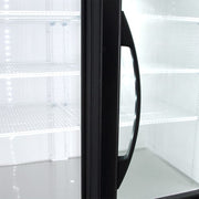 True GDM-72-HC~TSL01 78 1/8" GDM Series Three Section Glass Door Merchandiser - (3) Left/Right Hinge Doors, Black, 115v