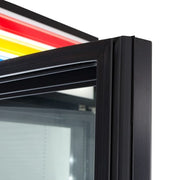 True GDM-72-HC~TSL01 78 1/8" GDM Series Three Section Glass Door Merchandiser - (3) Left/Right Hinge Doors, Black, 115v