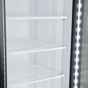 True GDM-72-HC~TSL01 78 1/8" GDM Series Three Section Glass Door Merchandiser - (3) Left/Right Hinge Doors, Black, 115v