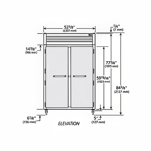 True STG2F-2S-HC 52 5/8" SPEC SERIES® Two Section Reach In Freezer, (2) Left/Right Hinge Solid Doors, 115v