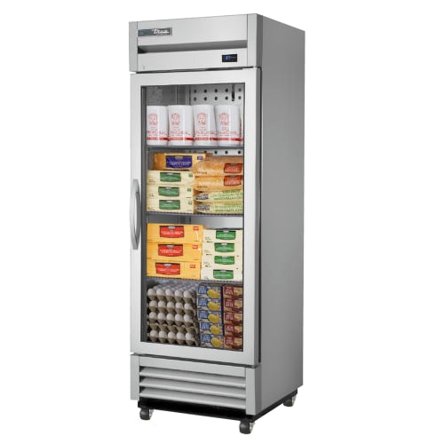 True T-19G-HC~FGD01 27" One Section Reach In Refrigerator, (1) Right Hinge Glass Door, 115v