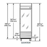True T-23FG-HC~FGD01 27" T Series One Section Reach In Freezer, (1) Right Hinge Glass Door, 115v