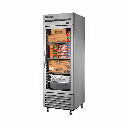 True T-23FG-HC~FGD01 27" T Series One Section Reach In Freezer, (1) Right Hinge Glass Door, 115v