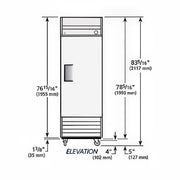 True T-23F-HC 27" T Series One Section Reach In Freezer, (1) Left Hinge Solid Door, 115v