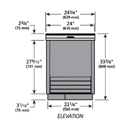 True T-24-GC-HC 1 Section Glass Chiller w/ 90 Mug Capacity, Black, 115v