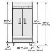 True T-35F-HC 40" T Series Two Section Reach In Freezer, (2) Left/Right Hinge Solid Doors, 115v