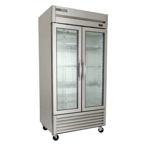 True T-35G-HC~FGD01 39 3/5" Two Section Reach In Refrigerator, (2) Left/Right Hinge Glass Doors, 115v