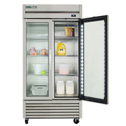 True T-35G-HC~FGD01 39 3/5" Two Section Reach In Refrigerator, (2) Left/Right Hinge Glass Doors, 115v